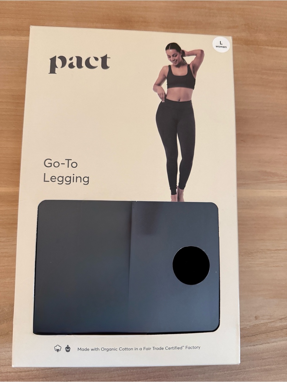Pact Go-To Legging Organic Cotton High Rise Black LARGE 10-12 NEW